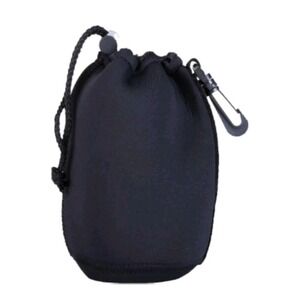 Vivitar Camera Lens Pouch 4.5" Drawstring Soft Case Black Protective Bag